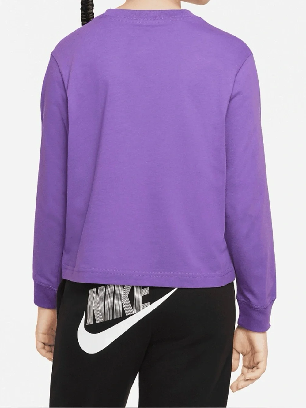 Nike Sportswear Big Kids' (Girls') Long-Sleeve T-Shirt DV0575-542 Purple Size XL